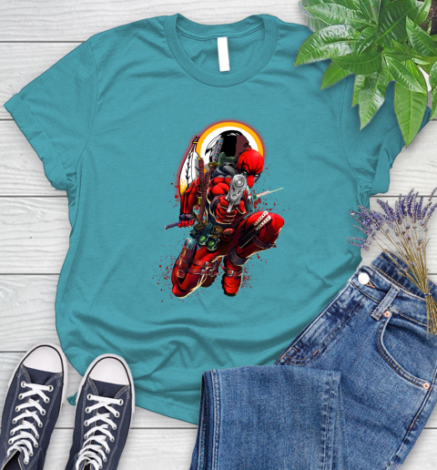 NFL Deadpool Marvel Comics Sports Football Washington Redskins Women's T-Shirt 12
