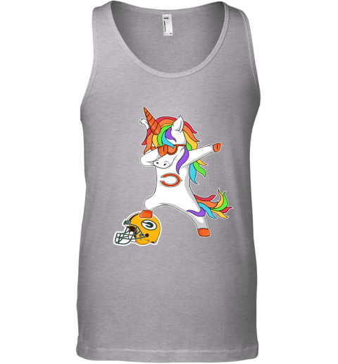Football Dabbing Unicorn Steps On Helmet Chicago Bears Tank Top