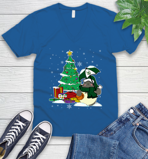 Milwaukee Bucks NBA Basketball Cute Tonari No Totoro Christmas Sports V-Neck T-Shirt 5