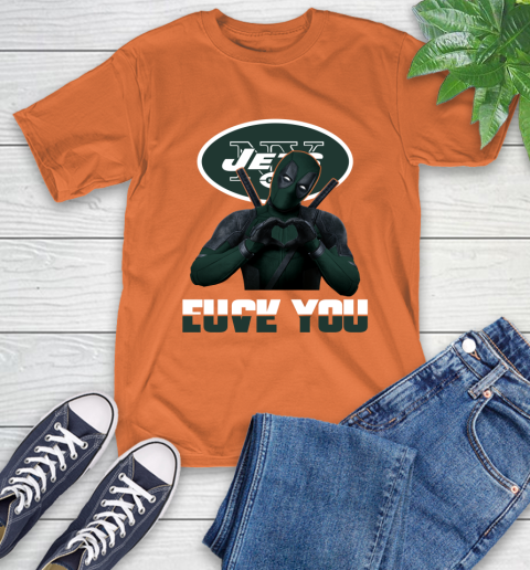 NHL New York Jets Deadpool Love You Fuck You Football Sports T-Shirt 4