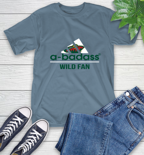 NHL A Badass Minnesota Wild Fan Adidas Hockey Sports T-Shirt 8