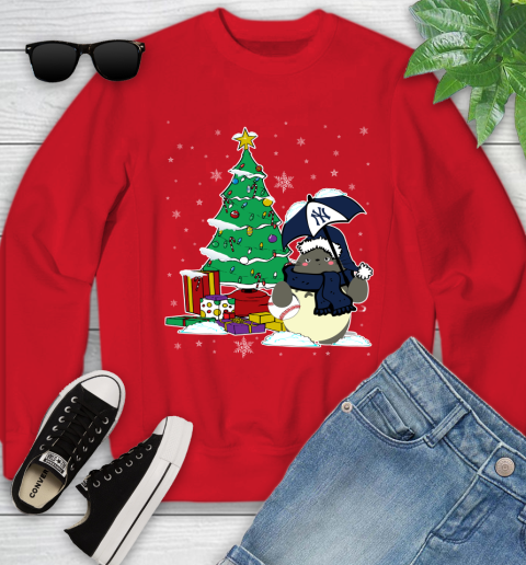 New York Yankees MLB Baseball Cute Tonari No Totoro Christmas Sports Youth Sweatshirt 8
