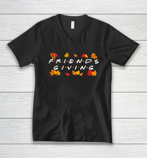 Friendsgiving Fall Autumn Friends And Family Thanksgiving V-Neck T-Shirt
