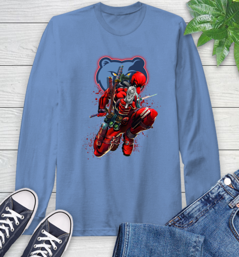 NBA Deadpool Marvel Comics Sports Basketball Memphis Grizzlies Long Sleeve T-Shirt 11