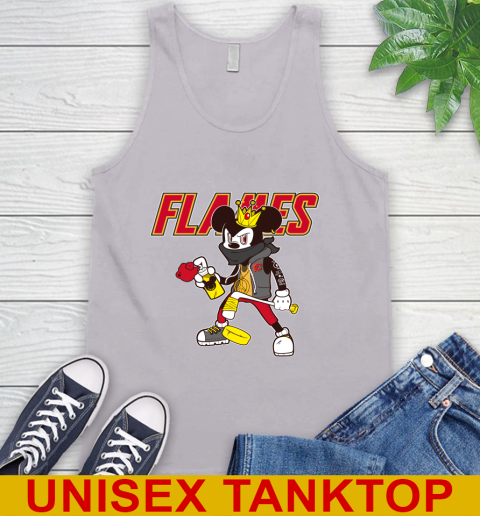 Calgary Flames NHL Hockey Mickey Peace Sign Sports Tank Top 4
