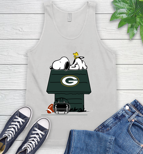 Green Bay Packers NFL Football Snoopy Woodstock The Peanuts Movie Tank Top