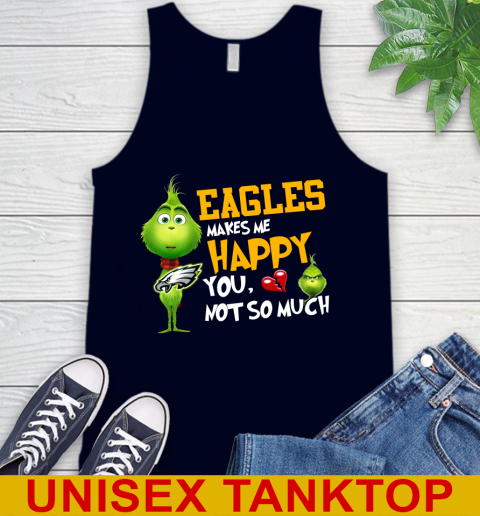 NFL Philadelphia Eagles Makes Me Happy You Not So Much Grinch Football Sports Tank Top 2