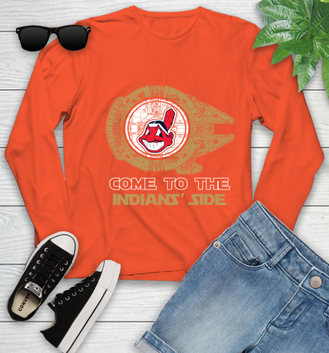 MLB Come To The Cleveland Indians Side Star Wars Baseball Sports Youth Long Sleeve 3