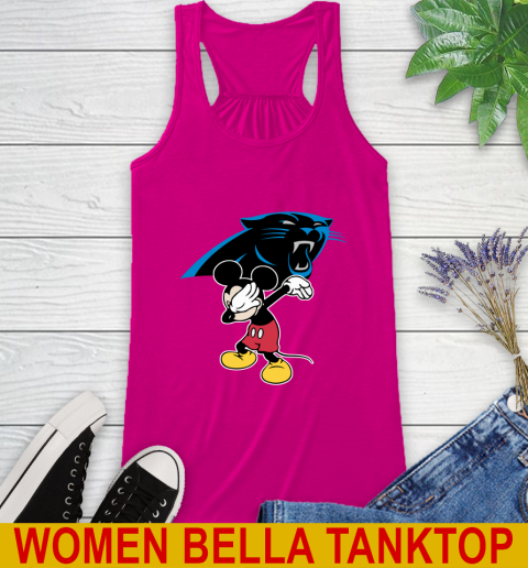 Carolina Panthers NFL Football Dabbing Mickey Disney Sports Racerback Tank 8