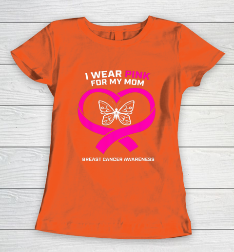 Men Women Kids Wear Pink For My Mom Breast Cancer Awareness Women's T-Shirt 3