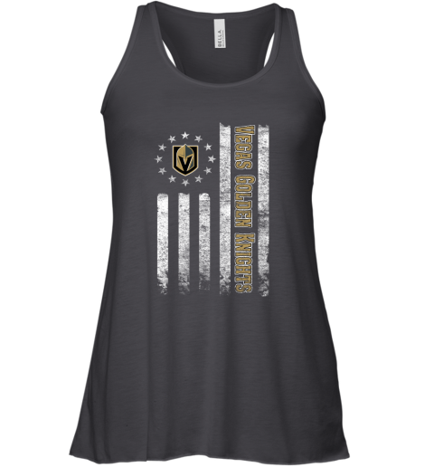 NHL American Flag Hockey Sports Vegas Golden Knights Racerback Tank