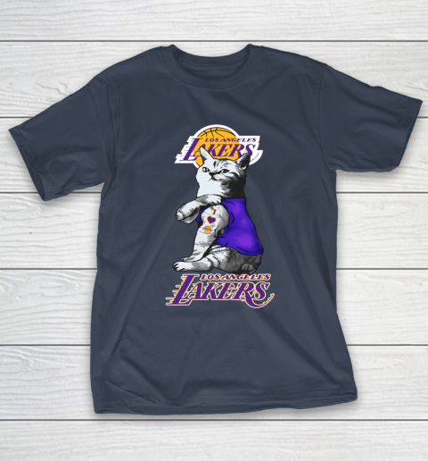 NBA Basketball My Cat Loves Los Angeles Lakers T-Shirt 3