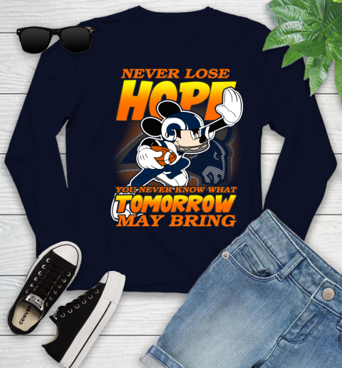 Los Angeles Rams NFL Football Mickey Disney Never Lose Hope Youth Long Sleeve 2