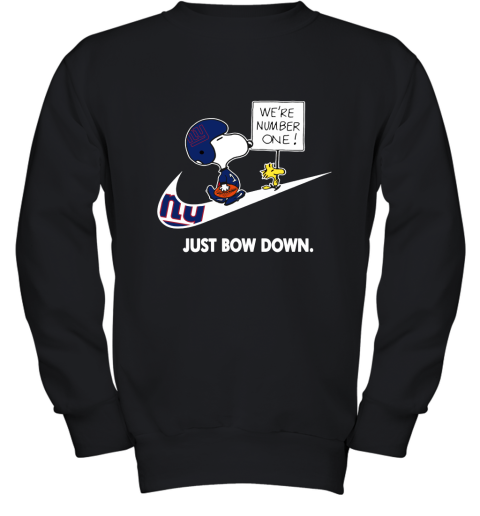 New York Giants Are Number One – Just Bow Down Snoopy Youth Sweatshirt