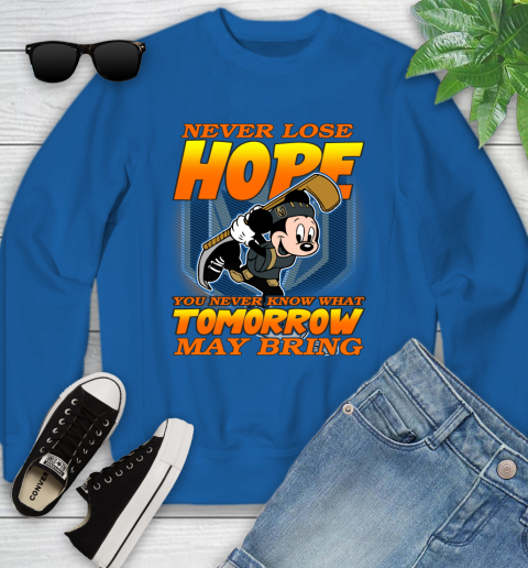 Vegas Golden Knights NHL Hockey ootball Mickey Disney Never Lose Hope Youth Sweatshirt 7
