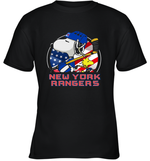 ekvf new york rangersnoopy and woodstock nhl youth t shirt 26 front black