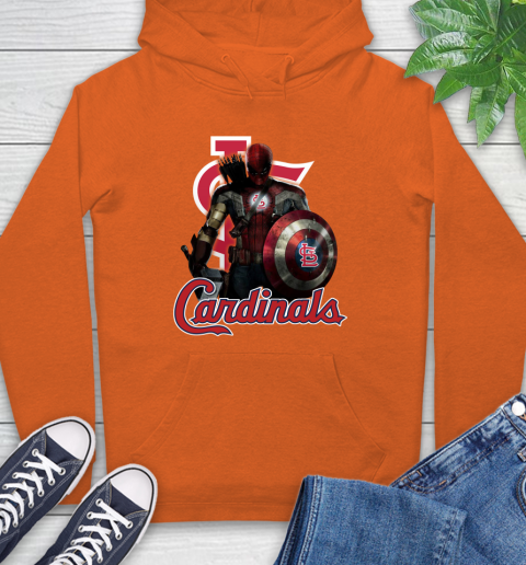MLB Captain America Thor Spider Man Hawkeye Avengers Endgame Baseball St.Louis Cardinals Hoodie 5