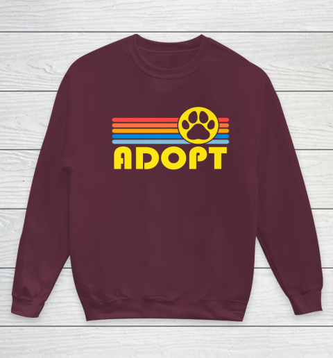 Rescue Animal Adoption Adopt Cat or Dog Vintage Retro Sunset Youth Sweatshirt 4