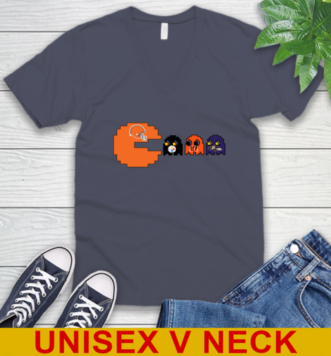 Cleveland Browns NFL Football Pac Man Champion V-Neck T-Shirt 8
