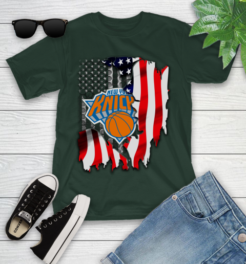 New York Knicks NBA Basketball American Flag Youth T-Shirt 5