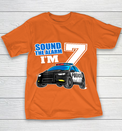 Kids Police Car 7th Birthday Shirt Boy 7 Cop Policeman Officer 7 Year Old Youth T-Shirt 4
