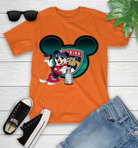 NHL Florida Panthers Stanley Cup Mickey Mouse Disney Hockey T Shirt Youth T-Shirt 7