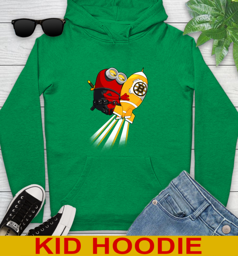 NHL Hockey Boston Bruins Deadpool Minion Marvel Shirt Youth Hoodie 8