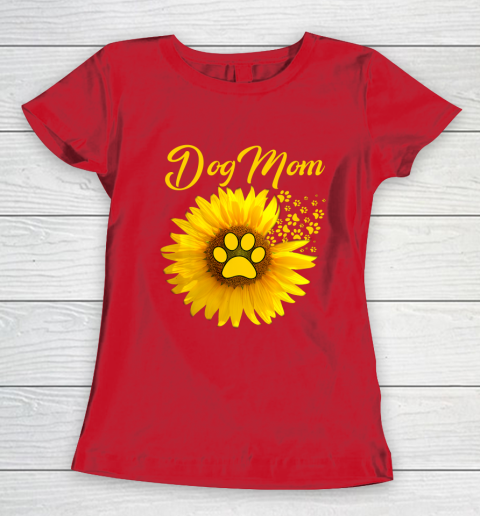 Dog Mom Shirt Amazing Dog Mom Sunflower Dog Paw Women s T Shirt
