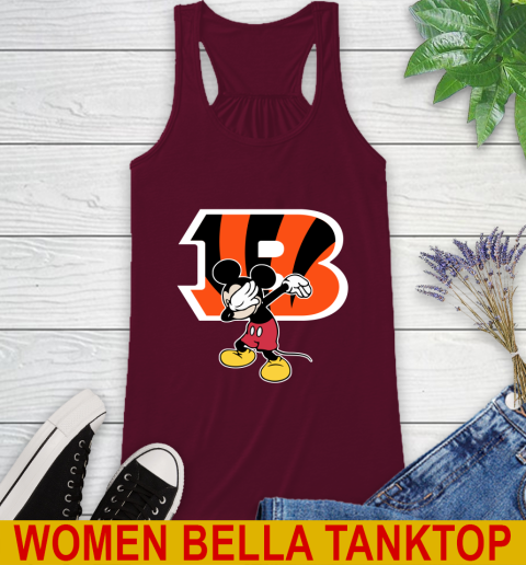 Cincinnati Bengals NFL Football Dabbing Mickey Disney Sports Racerback Tank 3