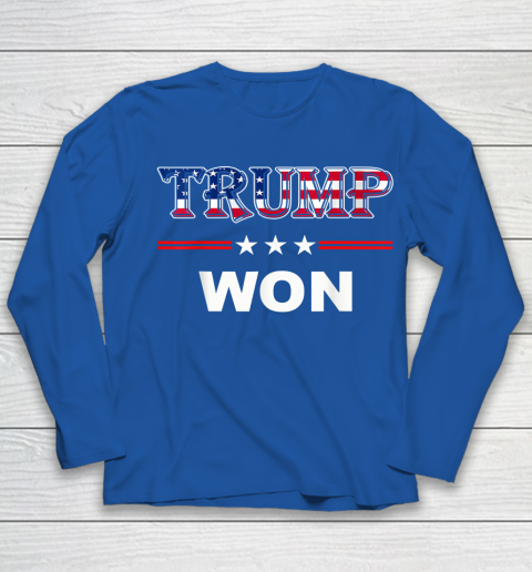 Trump Won T Shirt 4th of July American Flag Youth Long Sleeve 7