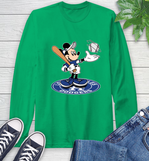 MLB Baseball Los Angeles Dodgers Cheerful Mickey Disney Shirt Long Sleeve T-Shirt 8