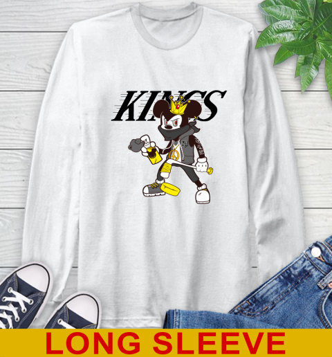 Los Angeles Kings NHL Hockey Mickey Peace Sign Sports Long Sleeve T-Shirt