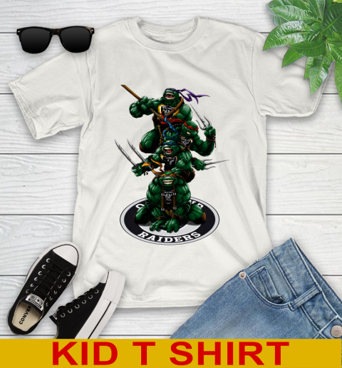 NFL Football Oakland Raiders Teenage Mutant Ninja Turtles Shirt Youth T-Shirt