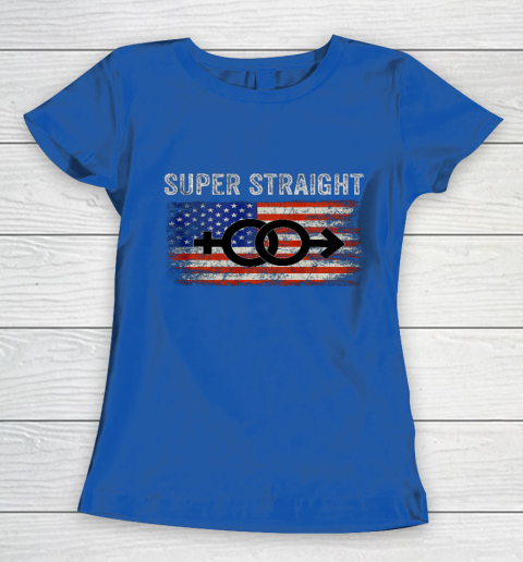 Vintage Us Flag Gender Identity Super Straight Identity Women's T-Shirt 8