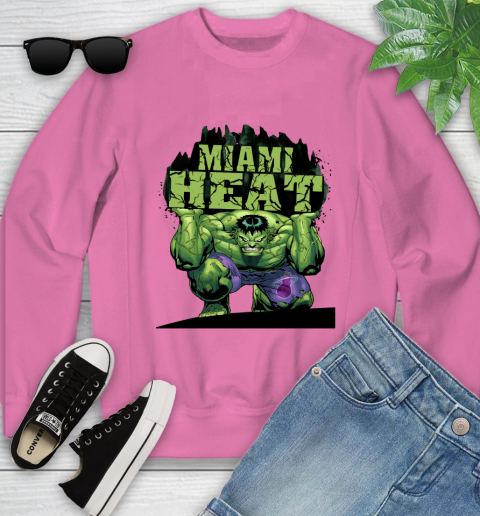 Miami Heat NBA Basketball Incredible Hulk Marvel Avengers Sports Youth Sweatshirt 7