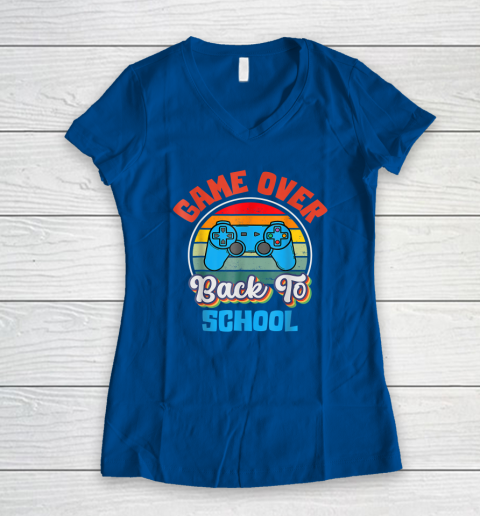 Back to School Funny Game Over Teacher Student Controller Women's V-Neck T-Shirt 5