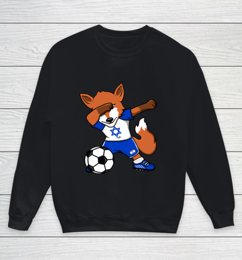 Dabbing Fox Israel Soccer Fans Jersey Israeli Football Lover Youth Sweatshirt
