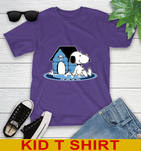 MLB Baseball Tampa Bay Rays Snoopy The Peanuts Movie Shirt Youth T-Shirt 4