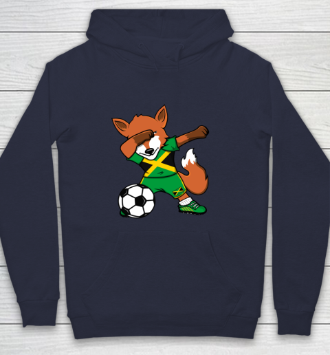Dabbing Fox Jamaica Soccer Fans Jersey Jamaican Football Fan Hoodie 4