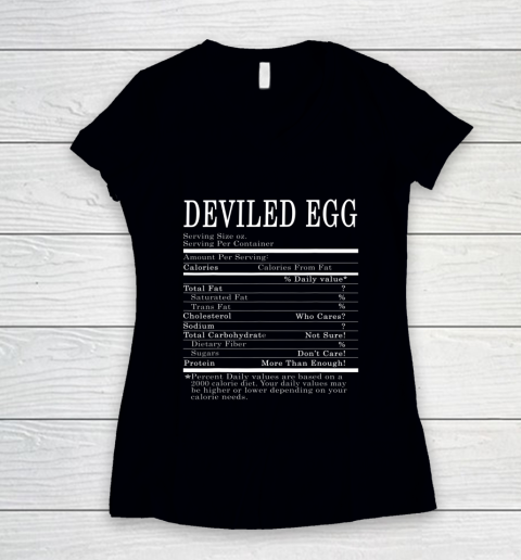 Deviled Egg Funny Nutrition Facts Thanksgiving Christmas Women's V-Neck T-Shirt