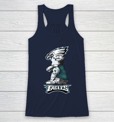 NFL Football My Cat Loves Philadelphia Eagles Racerback Tank 8