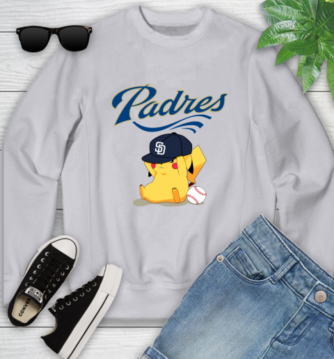 MLB Pikachu Baseball Sports San Diego Padres Youth Sweatshirt 4