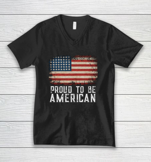 Proud American Patriotic USA Flag V-Neck T-Shirt