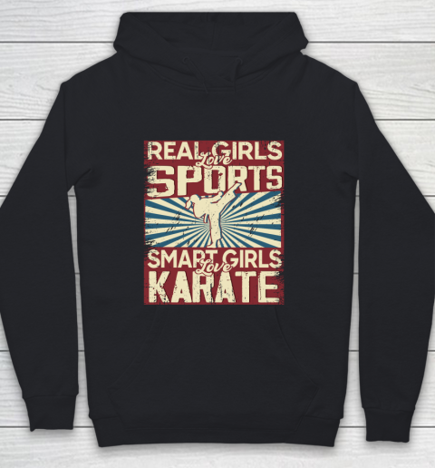 Real girls love sports smart girls love karate Youth Hoodie