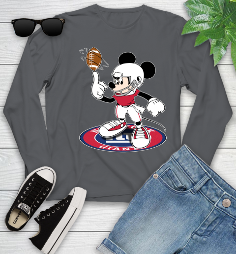 NFL Football New York Giants Cheerful Mickey Disney Shirt Youth Long Sleeve 8