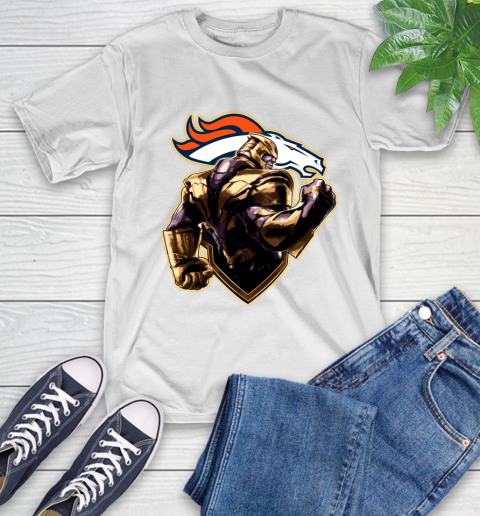 NFL Thanos Avengers Endgame Football Sports Denver Broncos T-Shirt