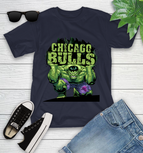 Chicago Bulls NBA Basketball Incredible Hulk Marvel Avengers Sports Youth T-Shirt 3