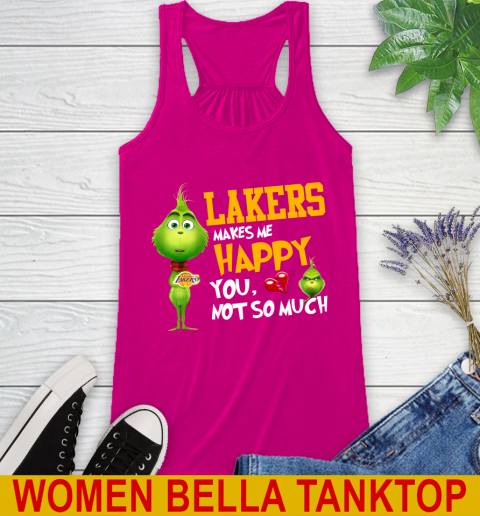 NBA Los Angeles Lakers Makes Me Happy You Not So Much Grinch Basketball Sports Racerback Tank 6