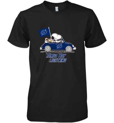 Snoopy And Woodstock Ride The Tampa Bay Lightnings Car NHL Premium Men's T-Shirt