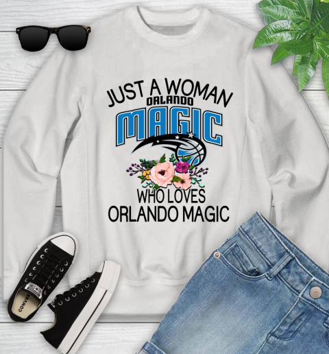NBA Just A Woman Who Loves Orlando Magic Basketball Sports Youth Sweatshirt